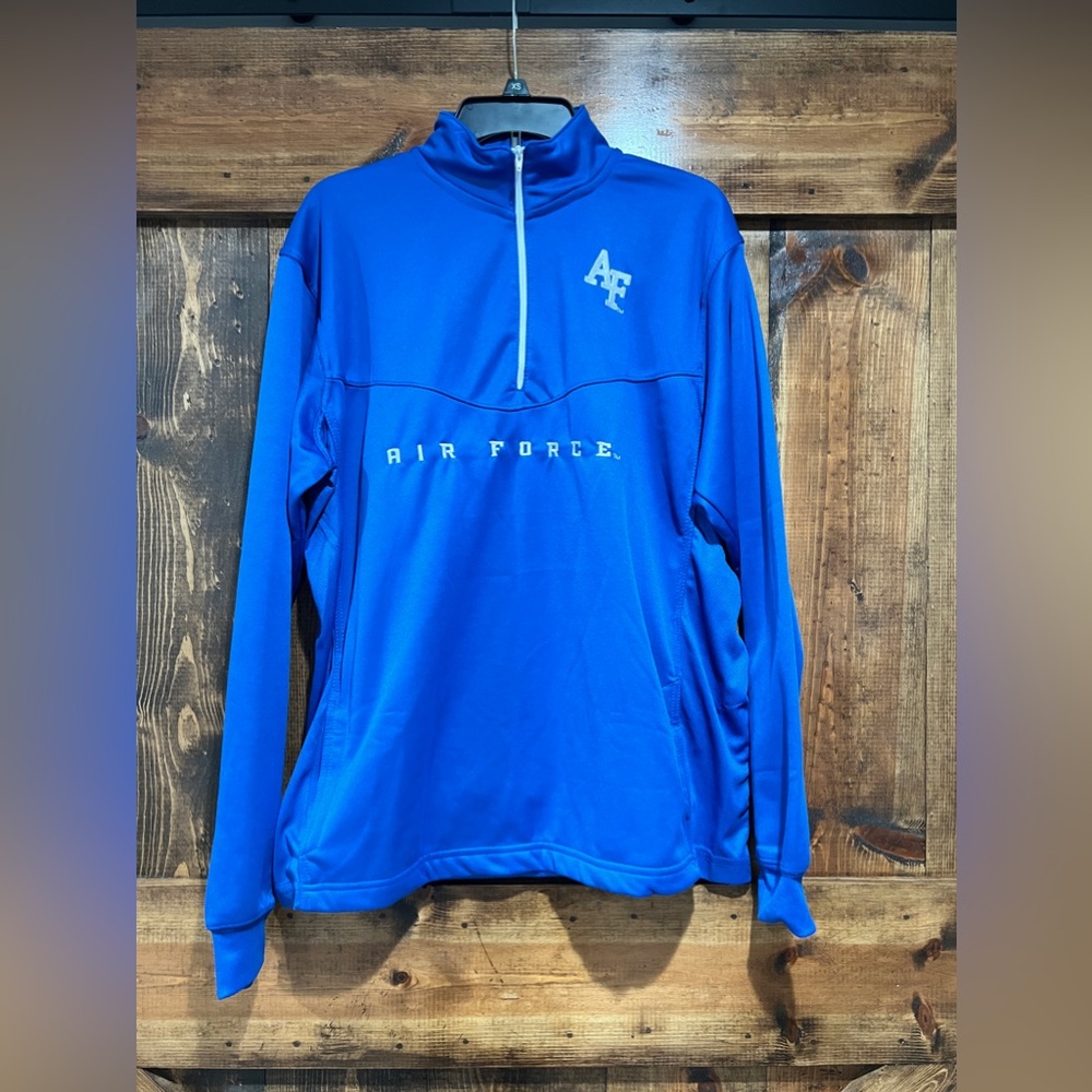 AIR FORCE Mens 1/4 Quarter Zip Pullover Size Large Old Varsity Brand‎